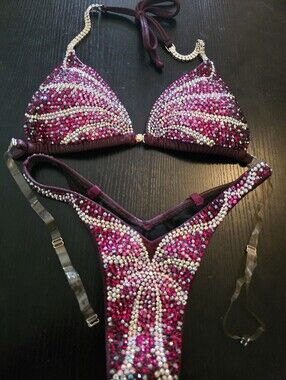 Embellished Sparkle Bikini Set - Magenta Pink